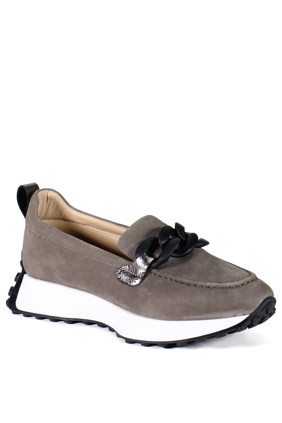 True Women's Kind Words Leather & Suede Sneaker Loafers (Anthracite/Pewter, 6/37EU)