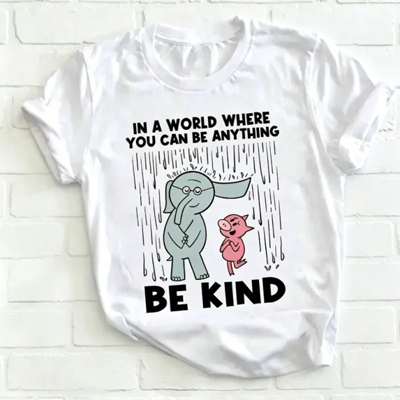 Be Kind In A World Where You Can Be Anything Teacher T-Shirt, Be Kind Crew Neck Short Sleeve Tees, Kindergarten Shirt, 100%Cotton Teacher Shirt, Gift For Teacher