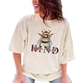 thumbnail image 1 of Kind with a Bee & Flowers Pun Art, Ivory Comfort Colors T-Shirt, Small, 1 of 1