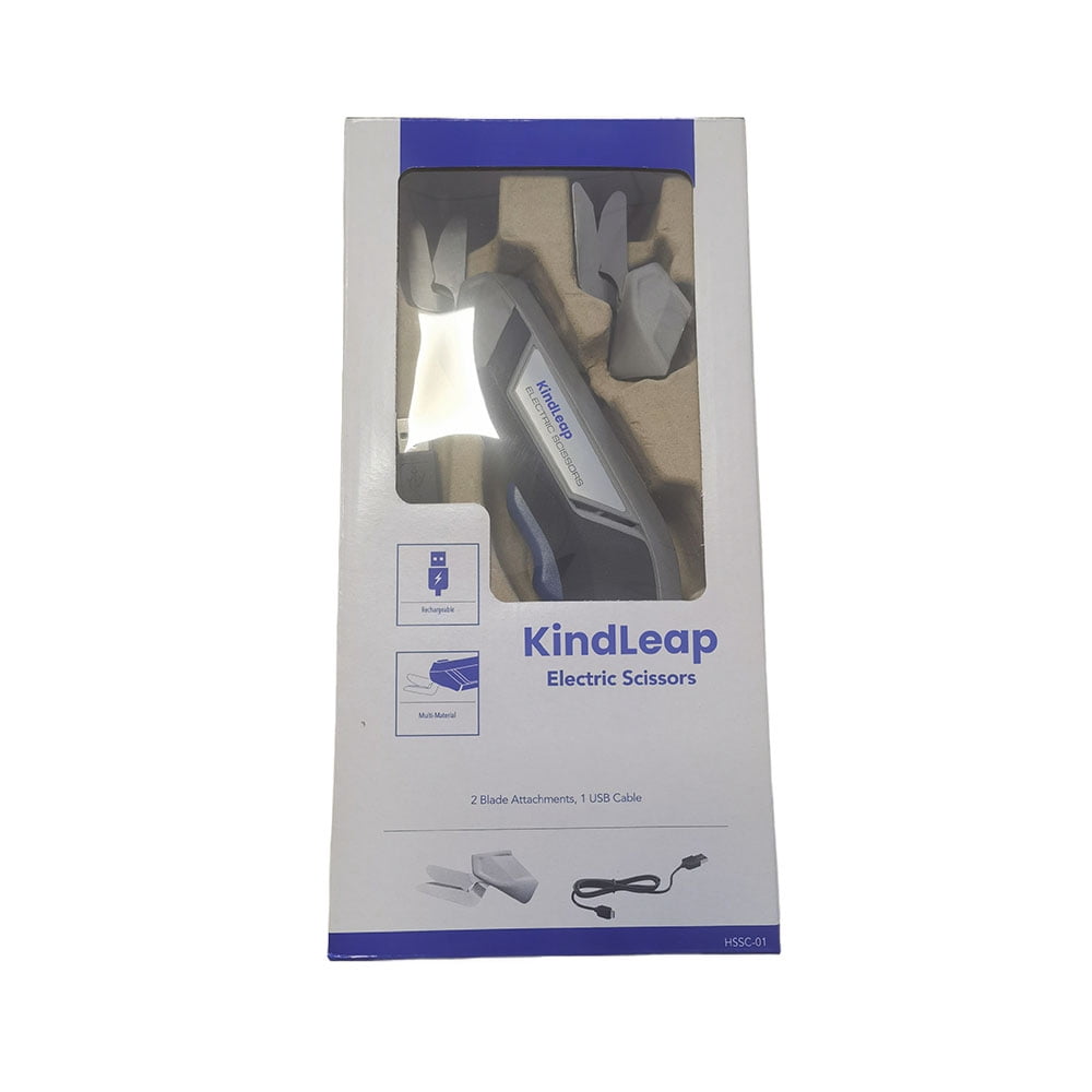 KindLeap Electric scissors, Cordless Scissors Cutting Tool for Crafts Sewing Cardboard Leather, Silver