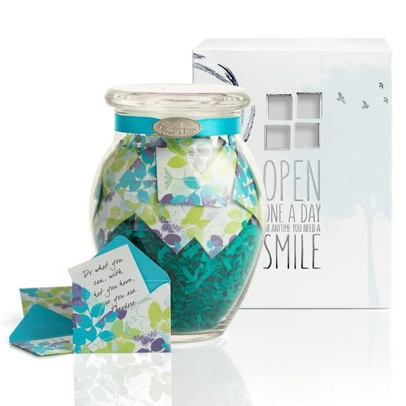 KindNotes Glass Keepsake Gift Jar with FRIENDSHIP AND INSPIRATIONAL Messages - Calm Breeze