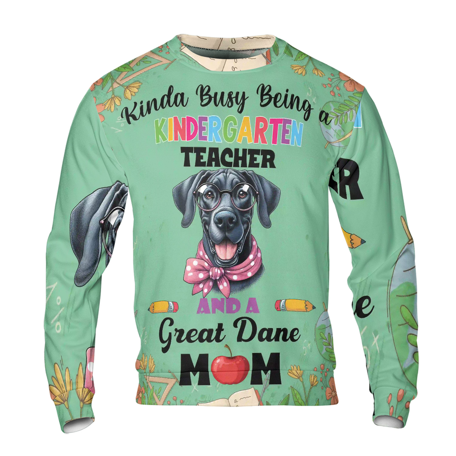 Kinda Busy Being Kindergarten Teacher and Great Dane Mom All Over Print ...