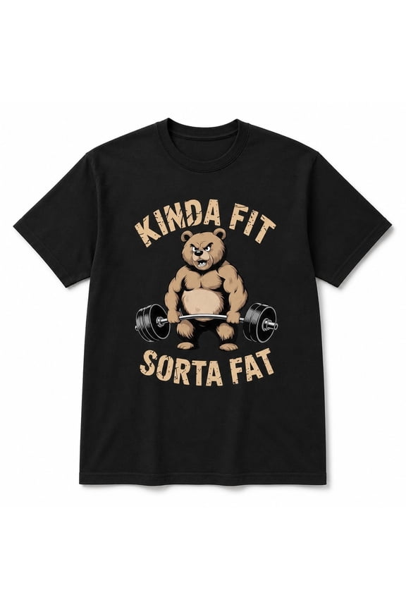 Kinda Fit Sorta Fat Funny Gym Bear T-Shirt Unisex Workout Humor Tee