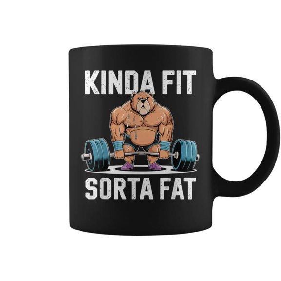 Kinda Fit Sorta Fat Gym Body Cute Bear Retro Coffee Mugs