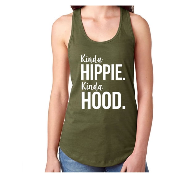 Kinda Hippie. Kinda Hood. Racerback Tank