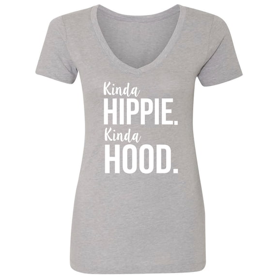 Kinda Hippie. Kinda Hood. Womens V-Neck T-Shirt