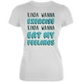 thumbnail image 1 of Kinda Wanna Work Out Kinda Wanna Eat My Feelings Juniors Soft T Shirt White X-LG, 1 of 1