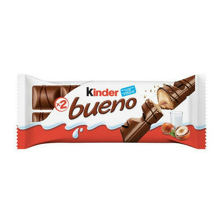 Kinder Bueno Hazelnut Milk Chocolate 2 Bars per Pack 43g 1.5 oz. 1 Pack Imported from Canada