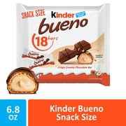 Kinder Bueno Milk Chocolate Bars, Chocolate Candy Bars with Hazelnut Filling for Game Day, Football Party Supplies, Snacks for Adults, Snack Size 6.8 oz.
