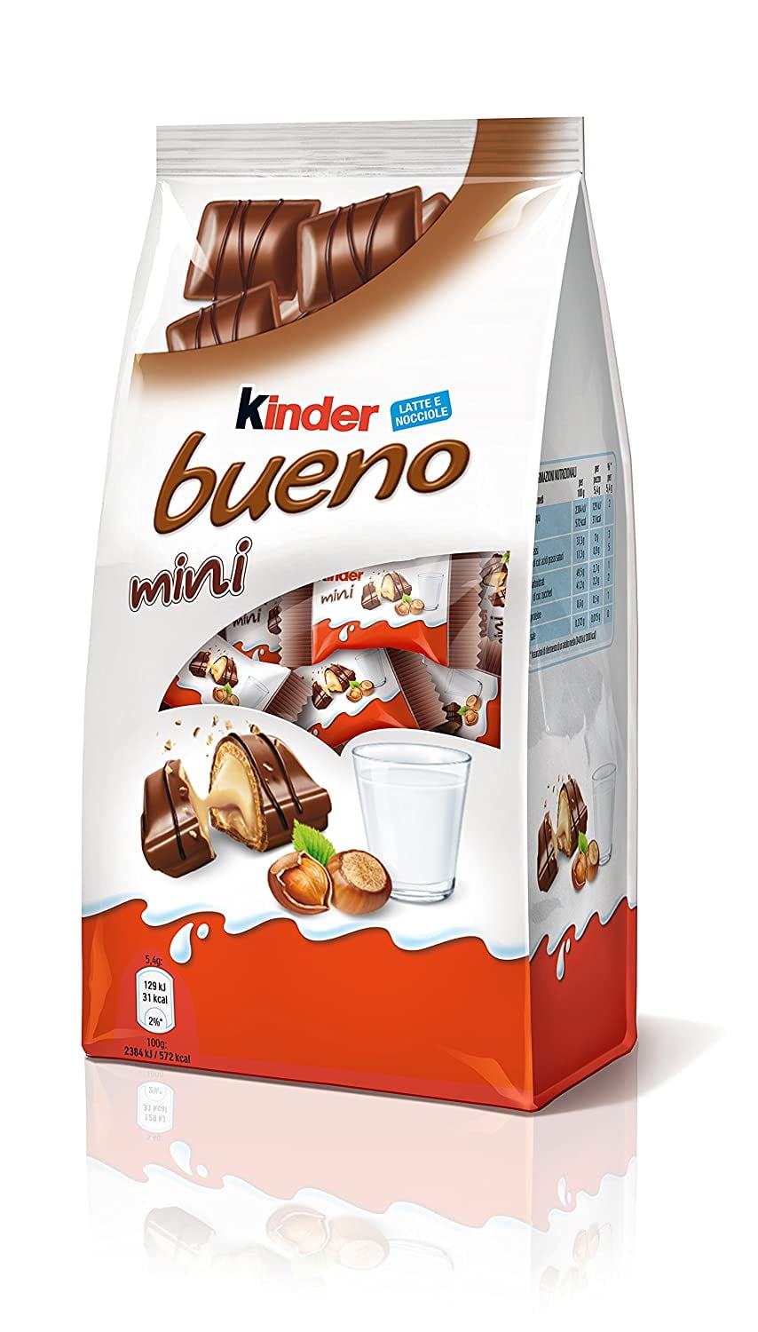 Kinder Bueno Mini Chocolate Hazelnut Snack - Thin Wafers with Milk Chocolate, 108g Bag