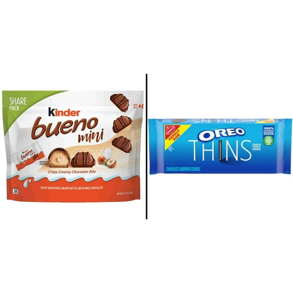 Kinder Bueno Mini Crispy Creamy Chocolate Bites & OREO Thins Chocolate Sandwich Cookies 11.7 oz