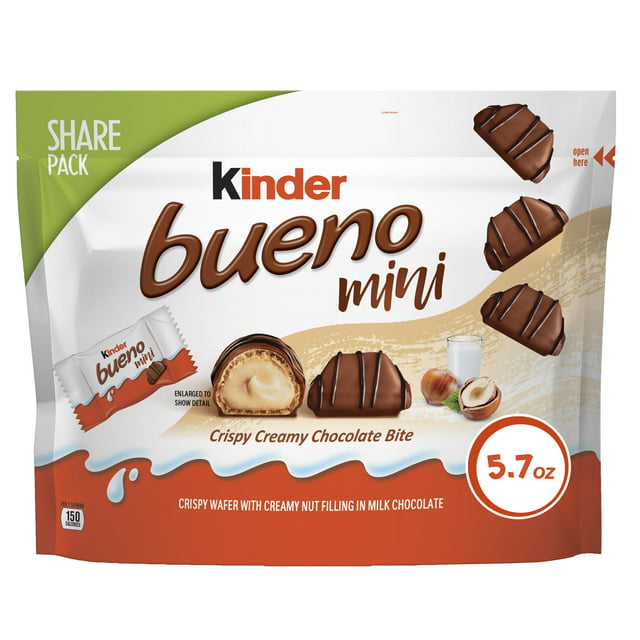 Kinder Bueno Mini, Milk Chocolate and Hazelnut Cream, Easter Basket Stuffers, 5.7 oz