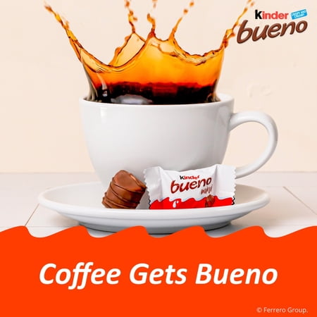 Kinder Bueno Mini, Milk Chocolate and Hazelnut Cream, Individually Wrapped Bars, Share Size