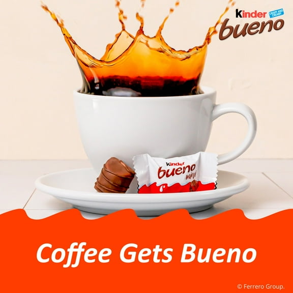 Kinder Bueno Mini, Milk Chocolate and Hazelnut Cream, Individually Wrapped Bars, Share Size