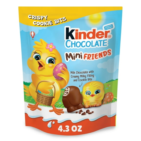 Kinder Mini Friends Milk Chocolate with Cookie Bits, Great for Easter Baskets, 4.3 oz