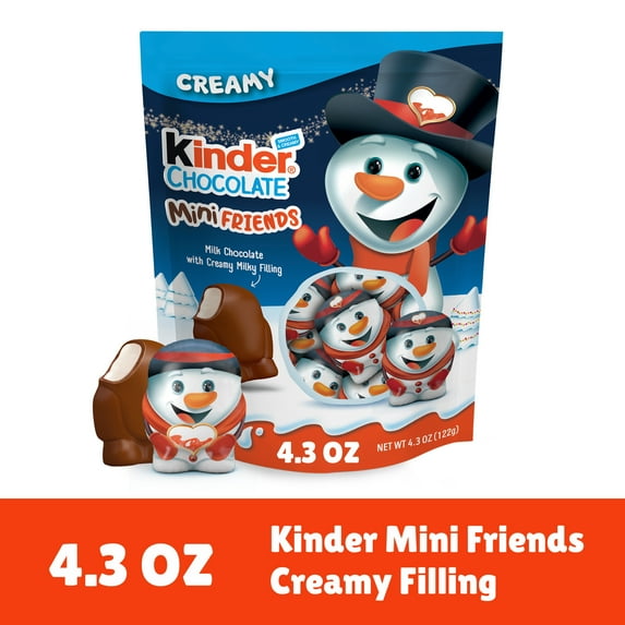 Kinder Chocolate Snowmen, Milk Chocolate with Creamy Milky Filling, Individually Wrapped Chocolate Candy, 4.3 oz