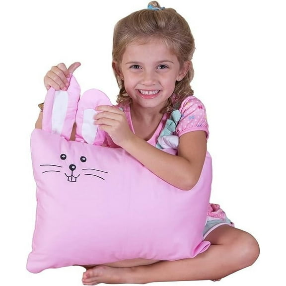 Kinder Fluff Kids Toddler Hypoallergenic 13x18in Cotton Down Alternative Pillow & Pillowcase Set, Firm