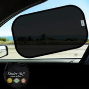 Kinder Fluff Car Window Shades, Certified 99.79% UVA & 99.95% UVB Protection, Award-Winning Semi-Transparent Side Window Sun Shades, 4 Pack, 20 x 12 in
