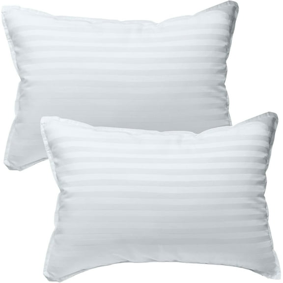 Kinder Fluff Toddler Pillow, Small Sateen Stripe Hypoallergenic Pillow, 2 Pack