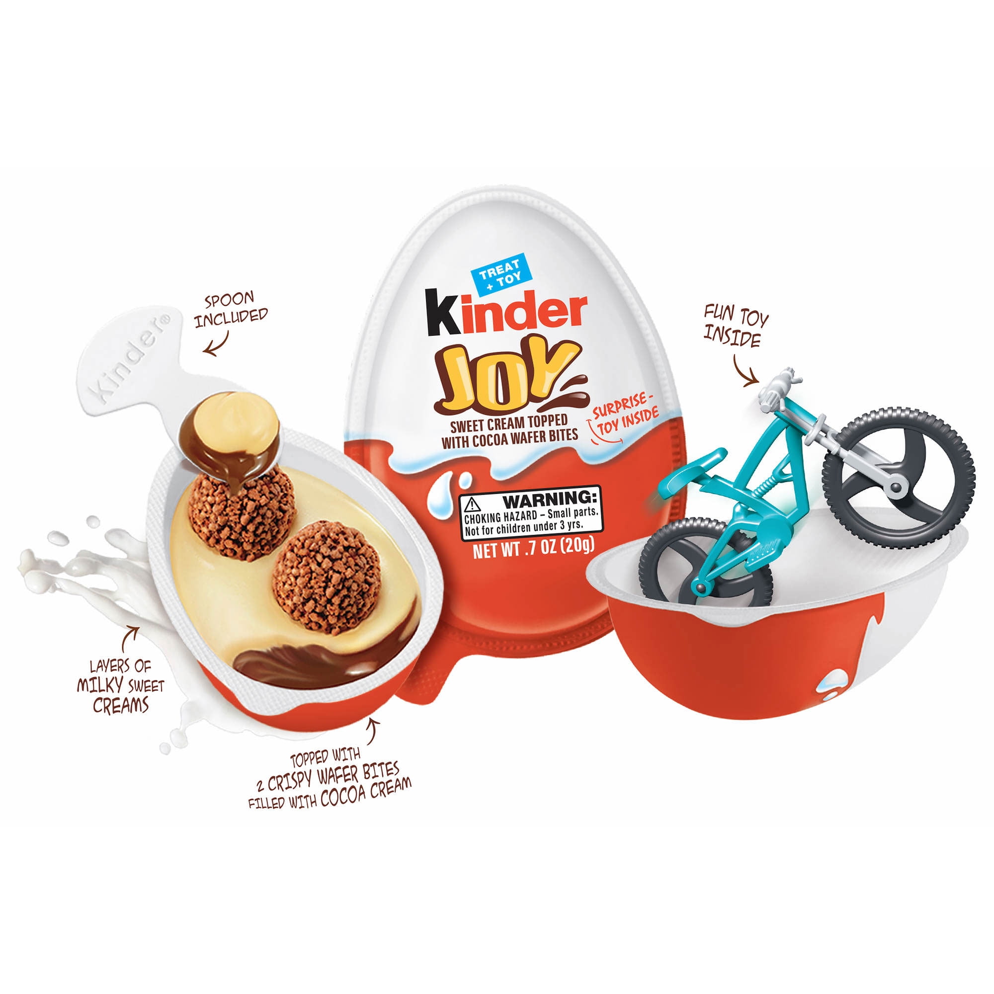 Kinder Joy Egg, Treat Plus Toy, Sweet Cream & Chocolatey Wafers, Valentines  Day Gift, 1 Ct