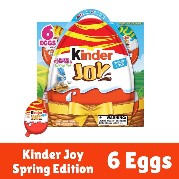 Kinder Joy Easter Eggs With Toy Inside, For Easter Egg Hunts, 6 Pack, 0.7 oz Each