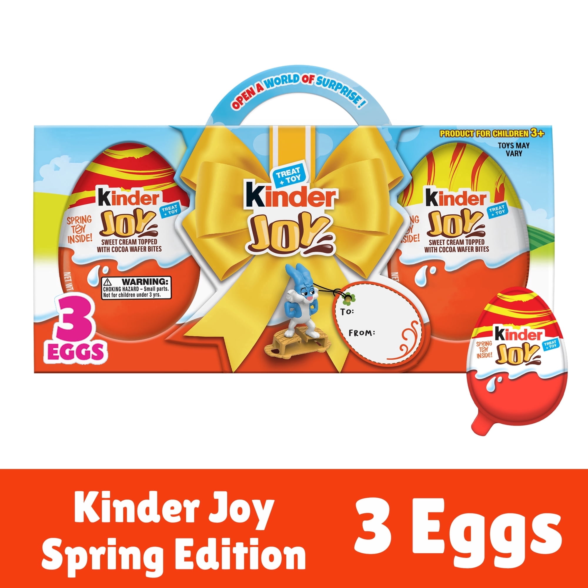 Kinder Joy Easter Eggs with Toy Inside, for Easter Egg Hunts, 3 Pack, 0.7 oz each