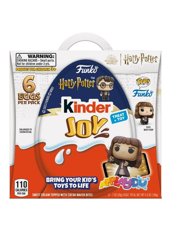 Kinder Joy Eggs, Harry Potter Funko Collection, Sweet Cream and Chocolatey Wafers, 6 Eggs