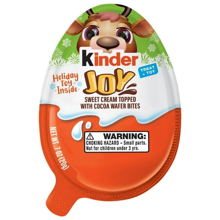 Kinder Joy Eggs, 1 count, Stocking Stuffers, Treat Plus Toy, Sweet Creams and Crispy Chocolatey Wafer Bites, Individually Wrapped, 0.7 oz