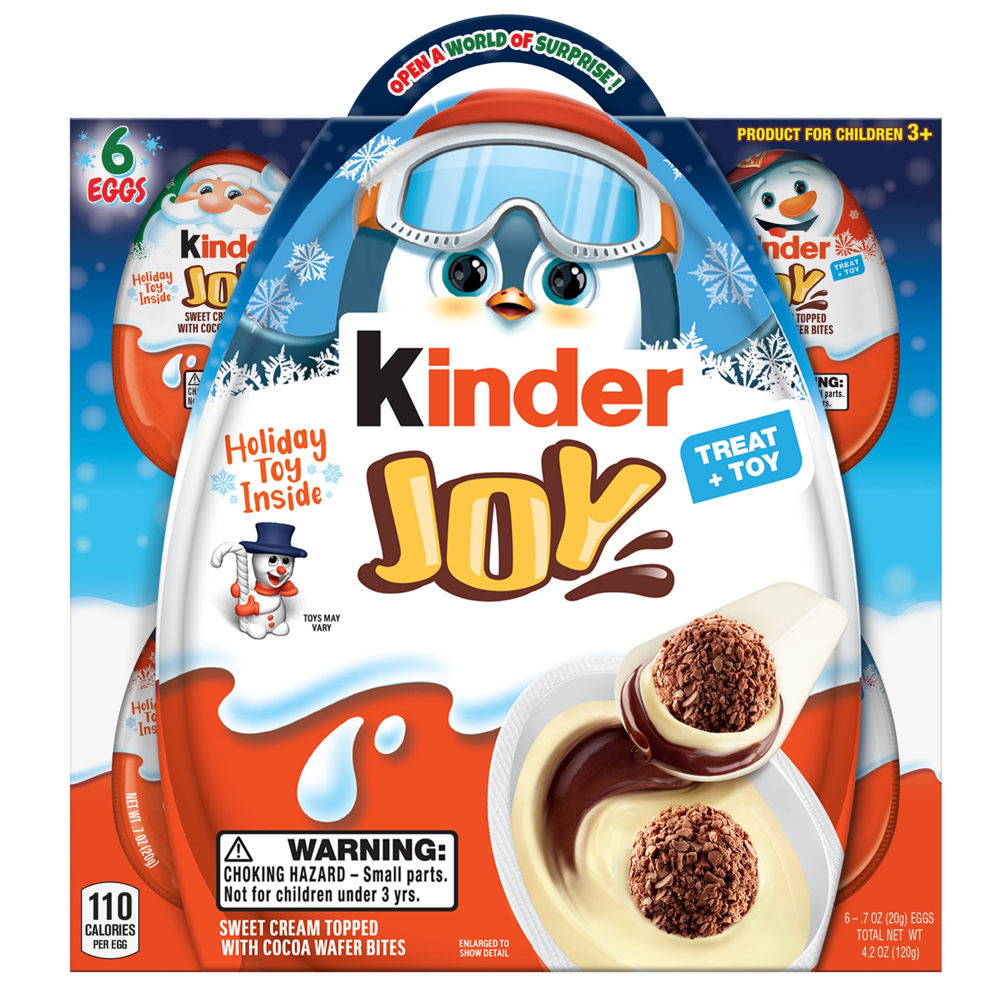 Kinder Joy Eggs, Stocking Stuffers, Treat Plus Toy, Sweet Creams, Chocolatey Wafers, 6 ct