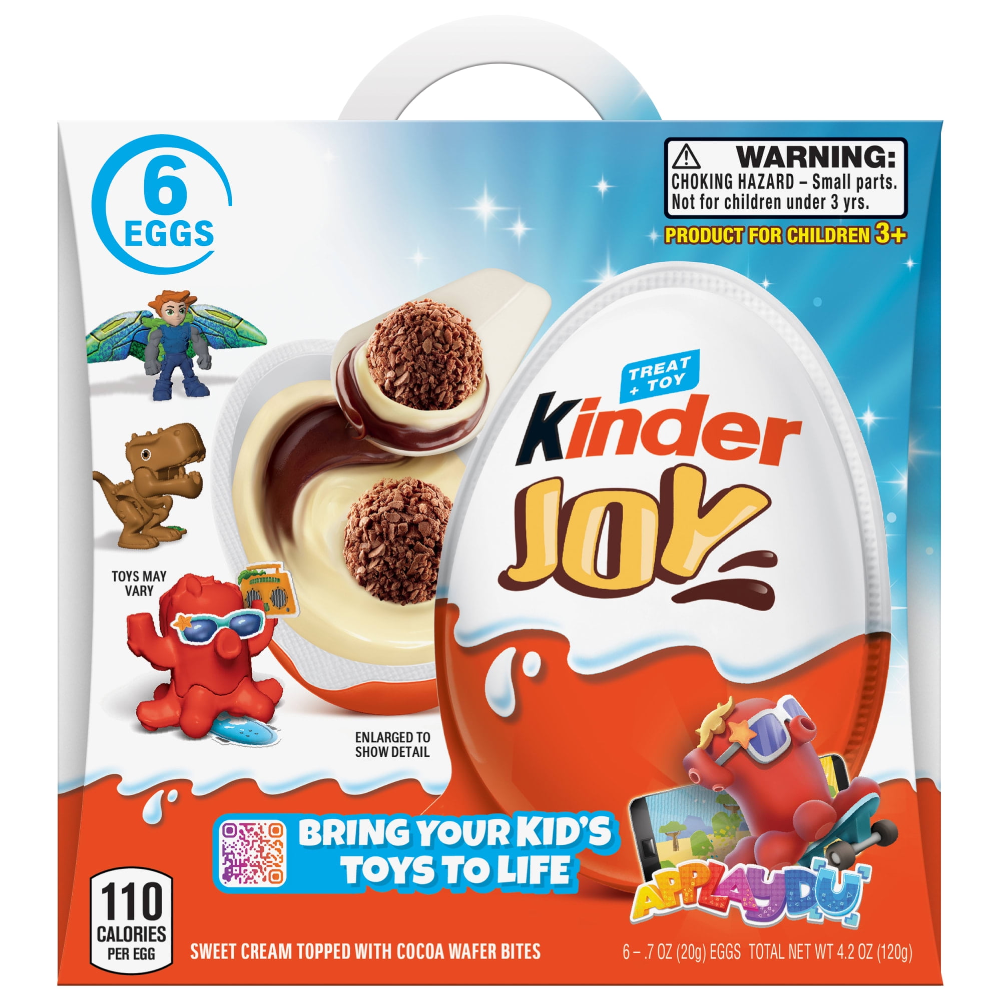 Kinder Joy Eggs, Treat Plus Toy, Sweet Creams and Chocolatey Wafers, 4.2 oz, 6 Count