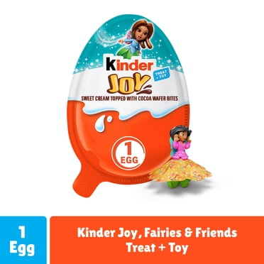 Kinder Joy Treat   Toy, Fairies & Friends Egg, Sweet Cream and Two Crispy Wafer Bites, 0.7 oz