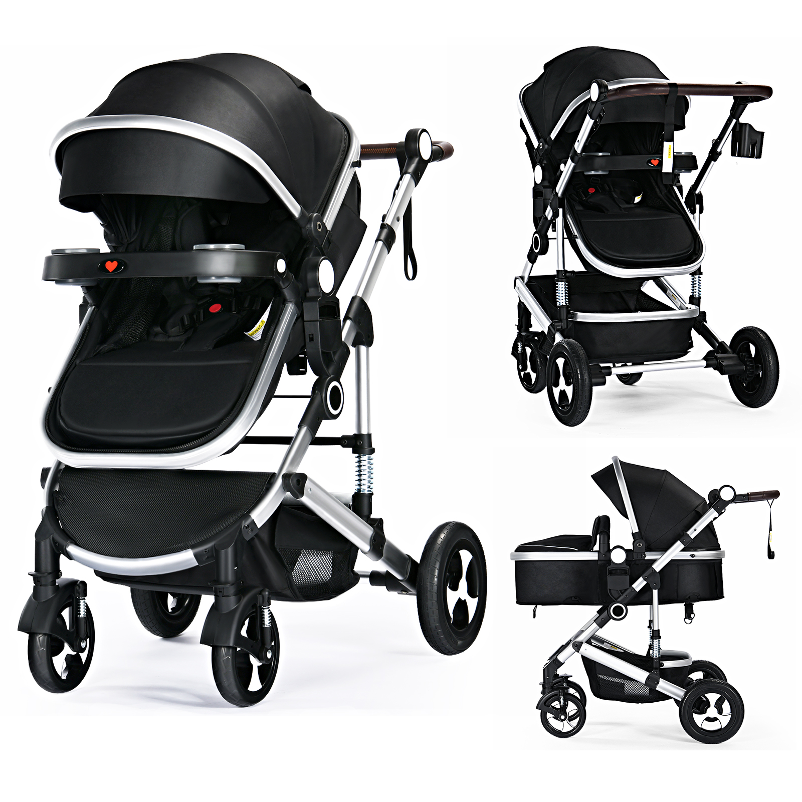 Newborn Baby Stroller 3 in 1 Convertible Pram Stroller, Starry Night