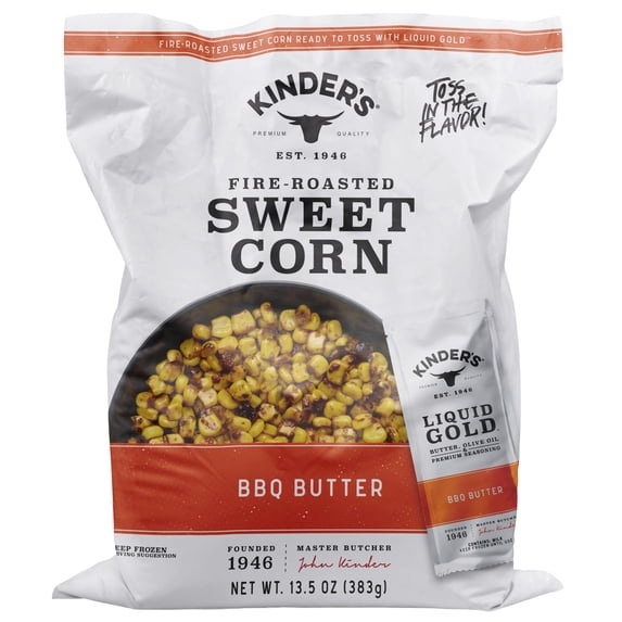 Kinder's BBQ Butter Fire-Roasted Sweet Corn, 13.5 oz Bag (Frozen)