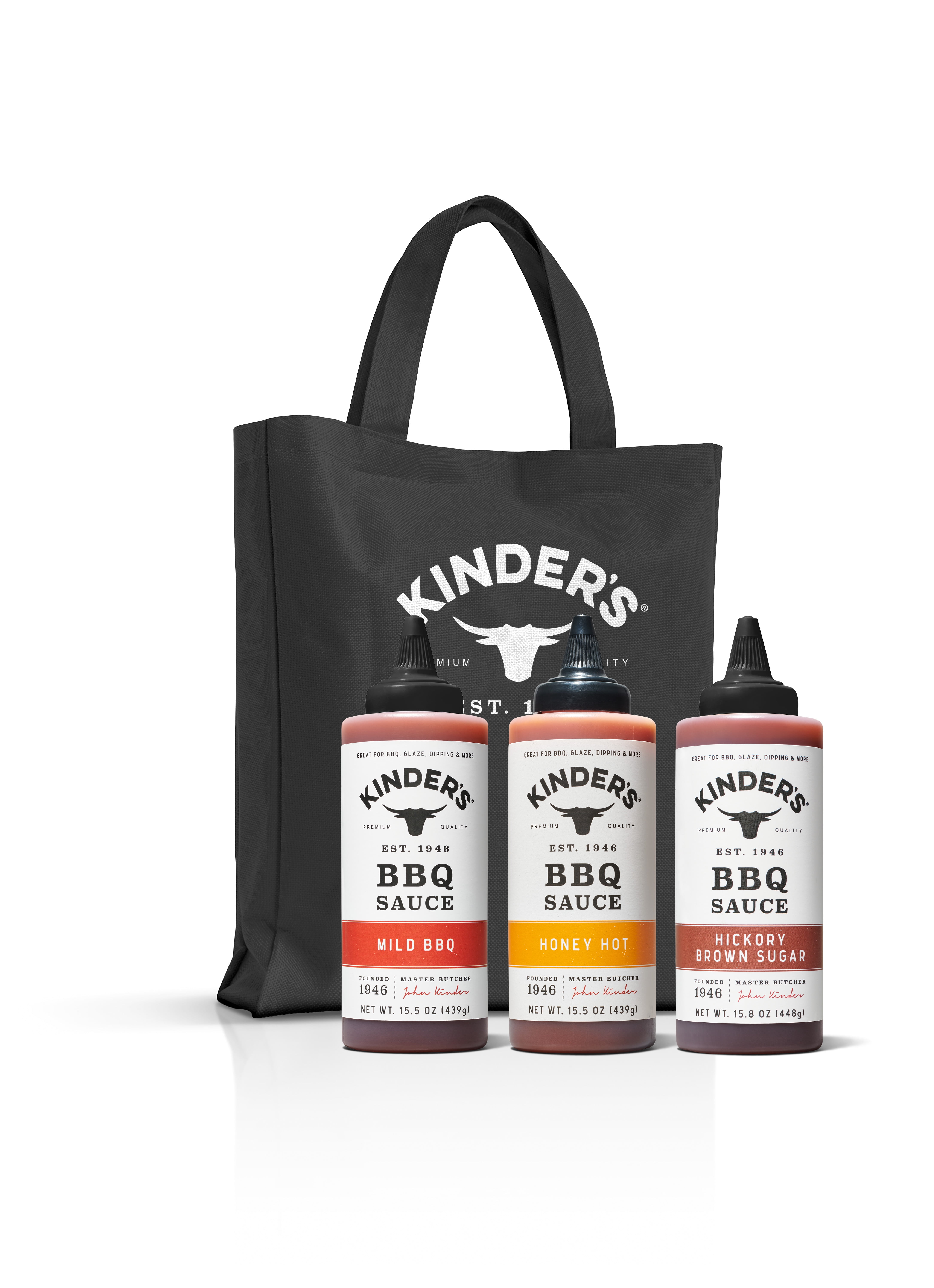 Kinder's BBQ Sauce Set, 3 BBQ Sauces and Kinder's Tote Bag
