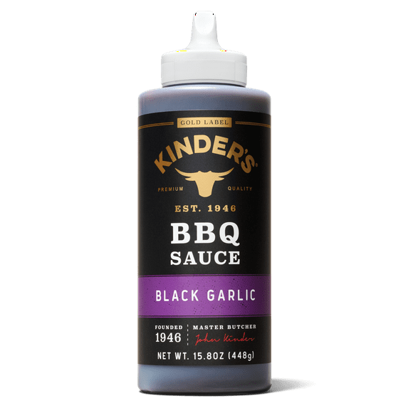 Kinder's Gold Label Black Garlic BBQ Sauce, 15.8 oz Squeeze Bottle