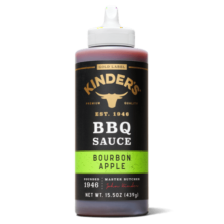 Kinder's Gold Label Bourbon Apple BBQ Sauce, 15.5 oz Squeeze Bottle