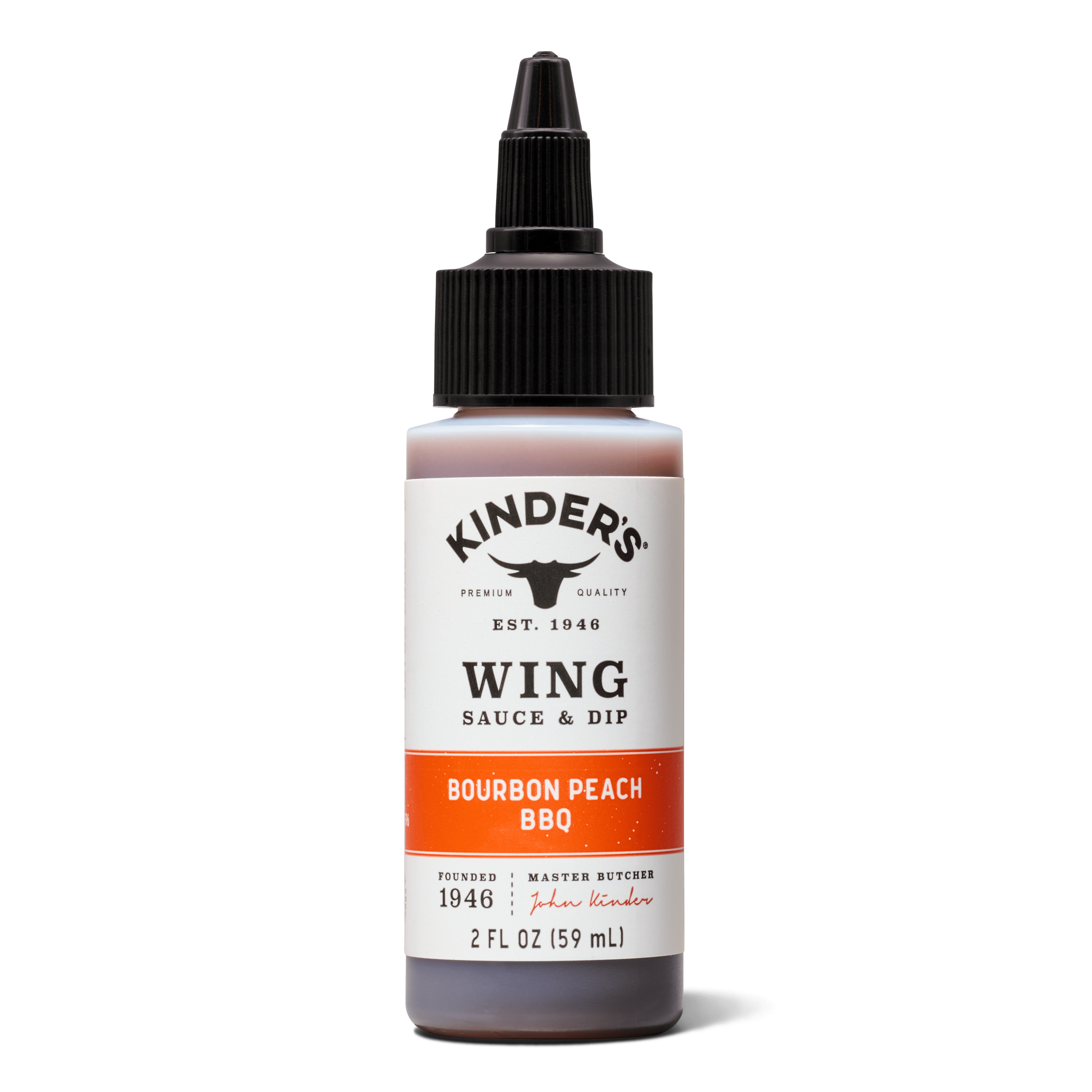 Kinder's Bourbon Peach Wing Sauce Small Bottle, 2 oz