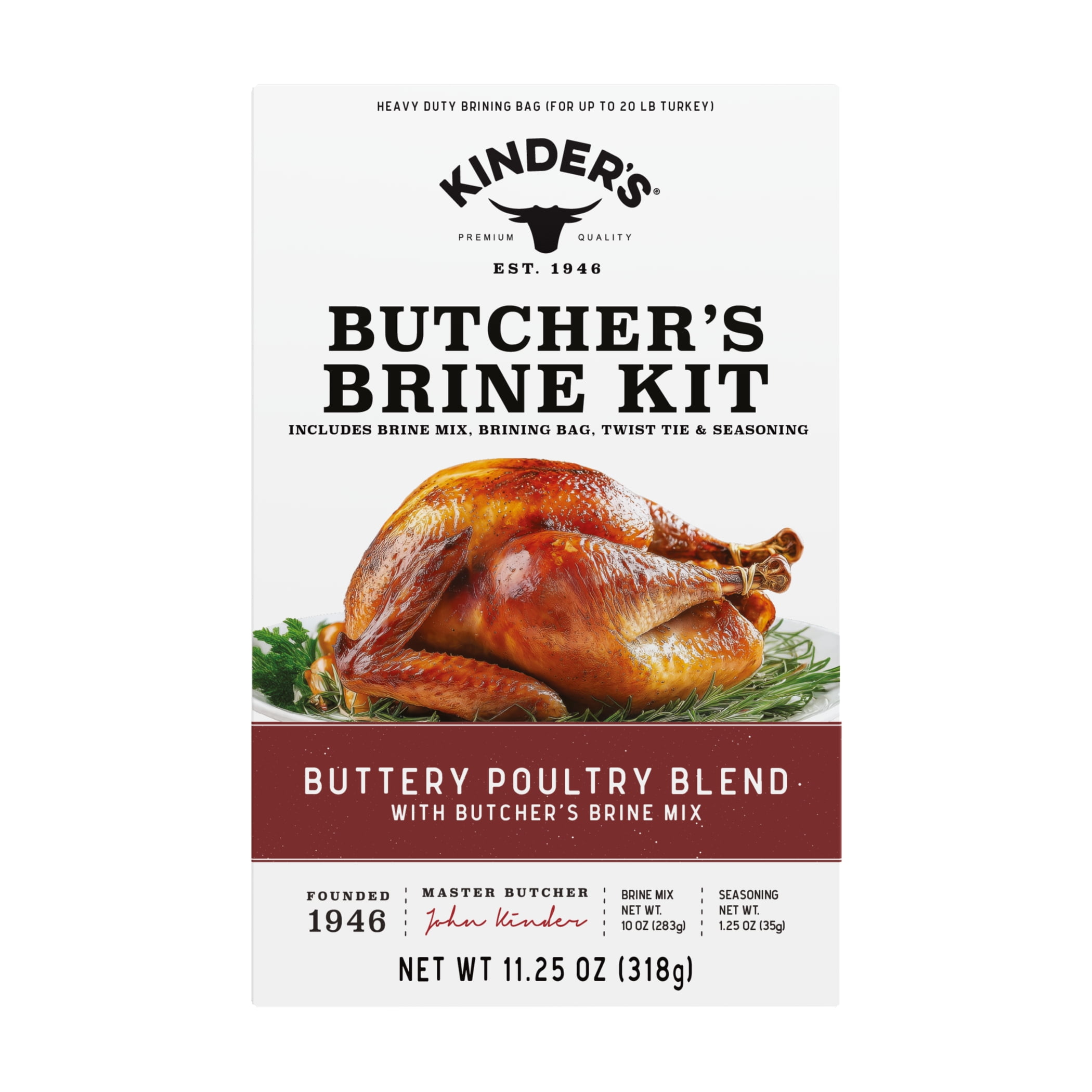 Kinder's Butcher's Brine Kit for Turkey, Buttery Poultry Blend with Brine Mix, 11.25 oz