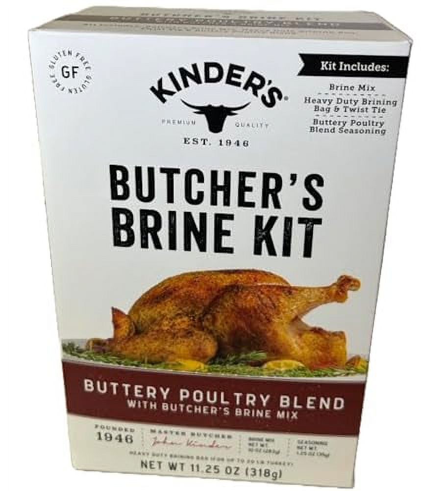 Kinder's Butcher's Turkey Brine and Rub Kit with Brining Bag, Garlic