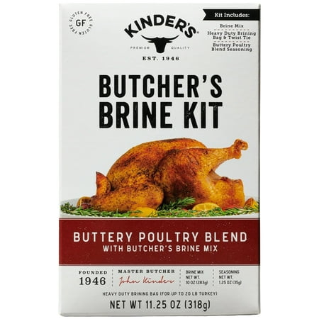 Kinder's Butcher's Turkey Brine DC20 and Rub Kit with Brining Bag, Garlic and Herb, 12-ounces