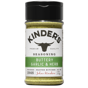 Kinder's Buttery Garlic and Herb Seasoning Blend with Butter, Garlic, Herbs, and Lemon, 2 oz