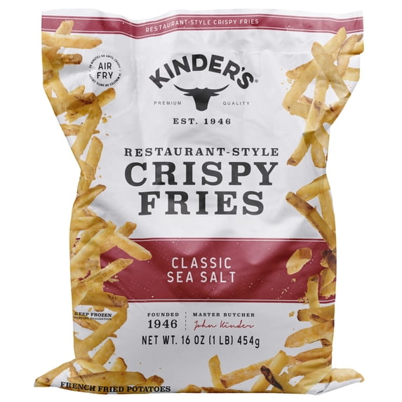 Kinder's Classic Sea Salt Frozen Crispy Fries, 16 oz Bag