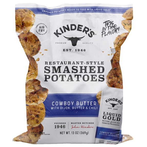 Kinder's Cowboy Butter Frozen Smashed Potatoes, 13 oz Bag