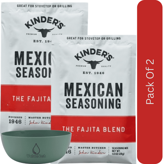 Kinders Fajita Blend Mexican Seasoning & Spice, 1 oz Packet With Olive Green Bowl By ValueNest