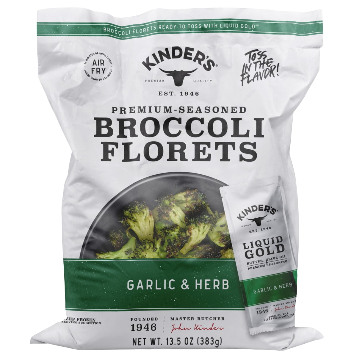 Kinder's Garlic & Herb Broccoli Florets, 13.5 oz (Frozen)