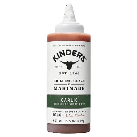 Kinder's Garlic Grilling Glaze and Marinade, 15.5 oz Squeeze Bottle