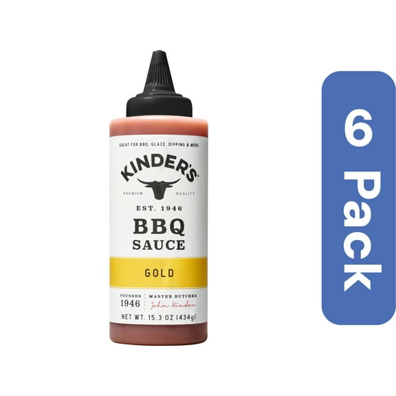 Kinder's Gold Barbecue Sauce Squeeze 15.3 oz (Pack of 6)
