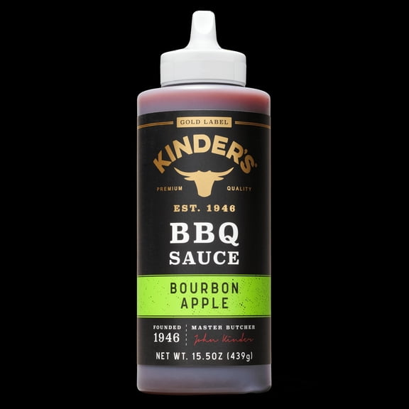 Kinder's Gold Label Bourbon Apple BBQ Sauce, 15.5 oz Squeeze Bottle