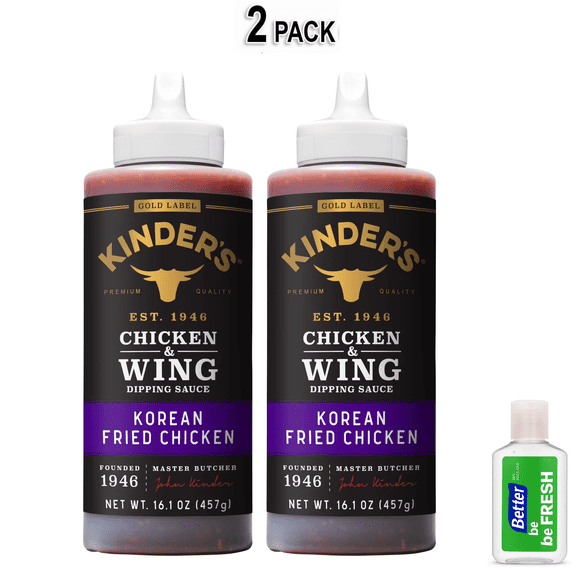 Kinder's Gold Label Korean Fried Chicken Dipping Sauce for Chicken and Wings, 16.1 oz Bottle