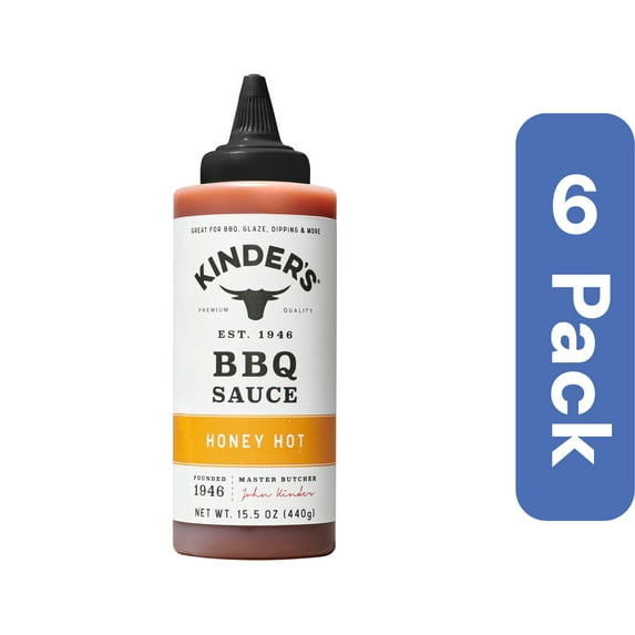 Kinder's Honey Hot Barbecue Sauce Squeeze 15.5 fl oz (Pack of 6)